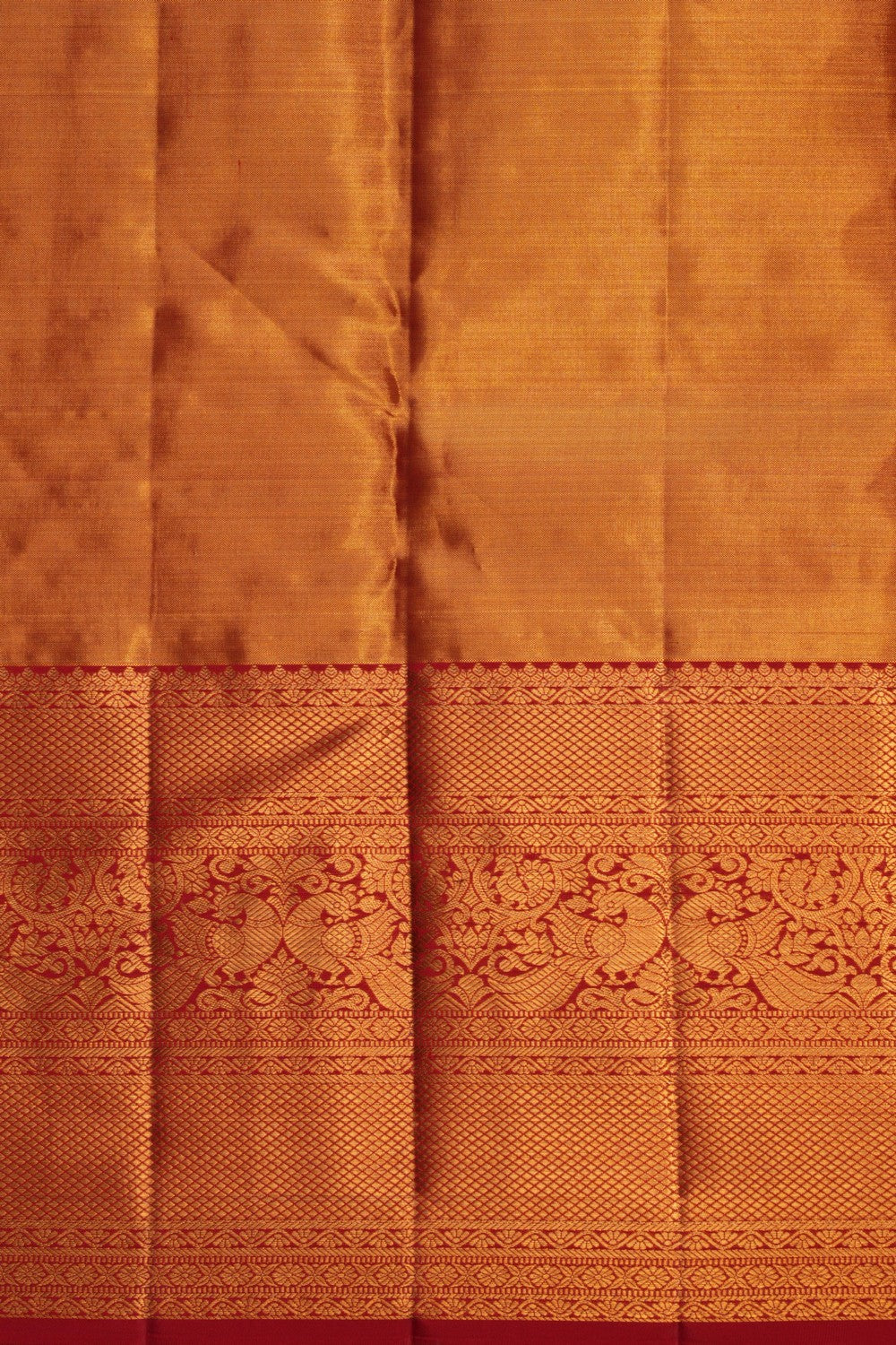 Image of A Blue Gold Tissue Brocade Kanchipattu Saree